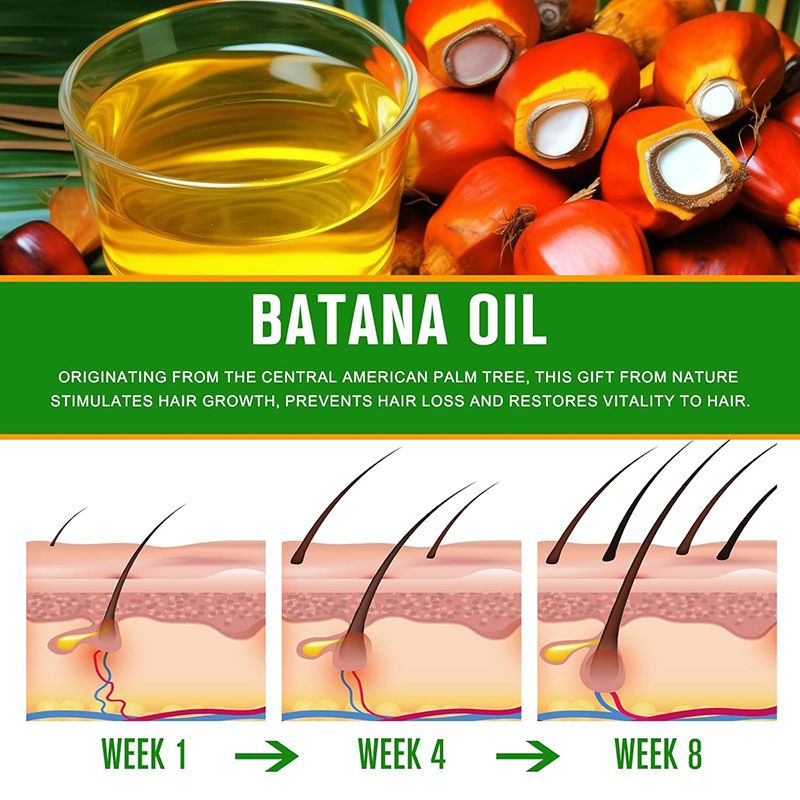 Batana Oil for Hair Growth 60ml, 100% Pure & Natural Batana Hair Oil, Prevent Hair Loss, Batana Oil from Honduras, Batana Oil for Men & Women for Thicker & Stronger Hair