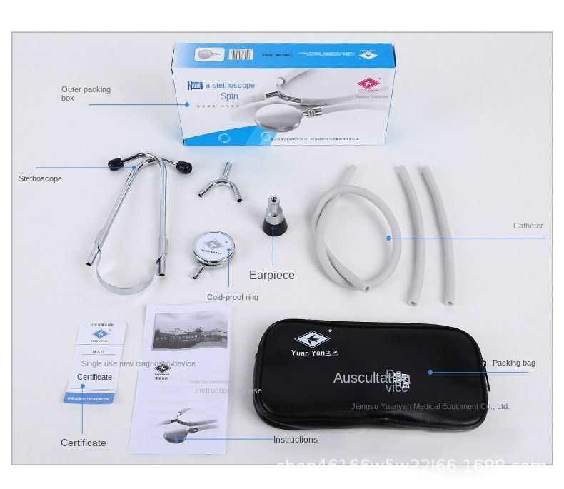 Single Head Stethoscope for Doctors/Nurses/Nursing School Students, Medical and Home Use with Accessories Name Tag, FSA HSA Eligible