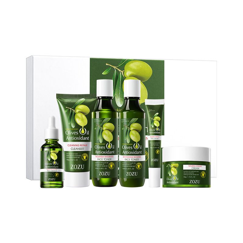 6pcs Olive Oil Skin Care Set, Olive Fruit Extract, Rich in Vitamins, Deeply Moisturising, Facial Cleanser, Toner, Serum, Lotion & Face Cream, face essence Moisturizing Face Skin Care KitKeeps Skin Hyd