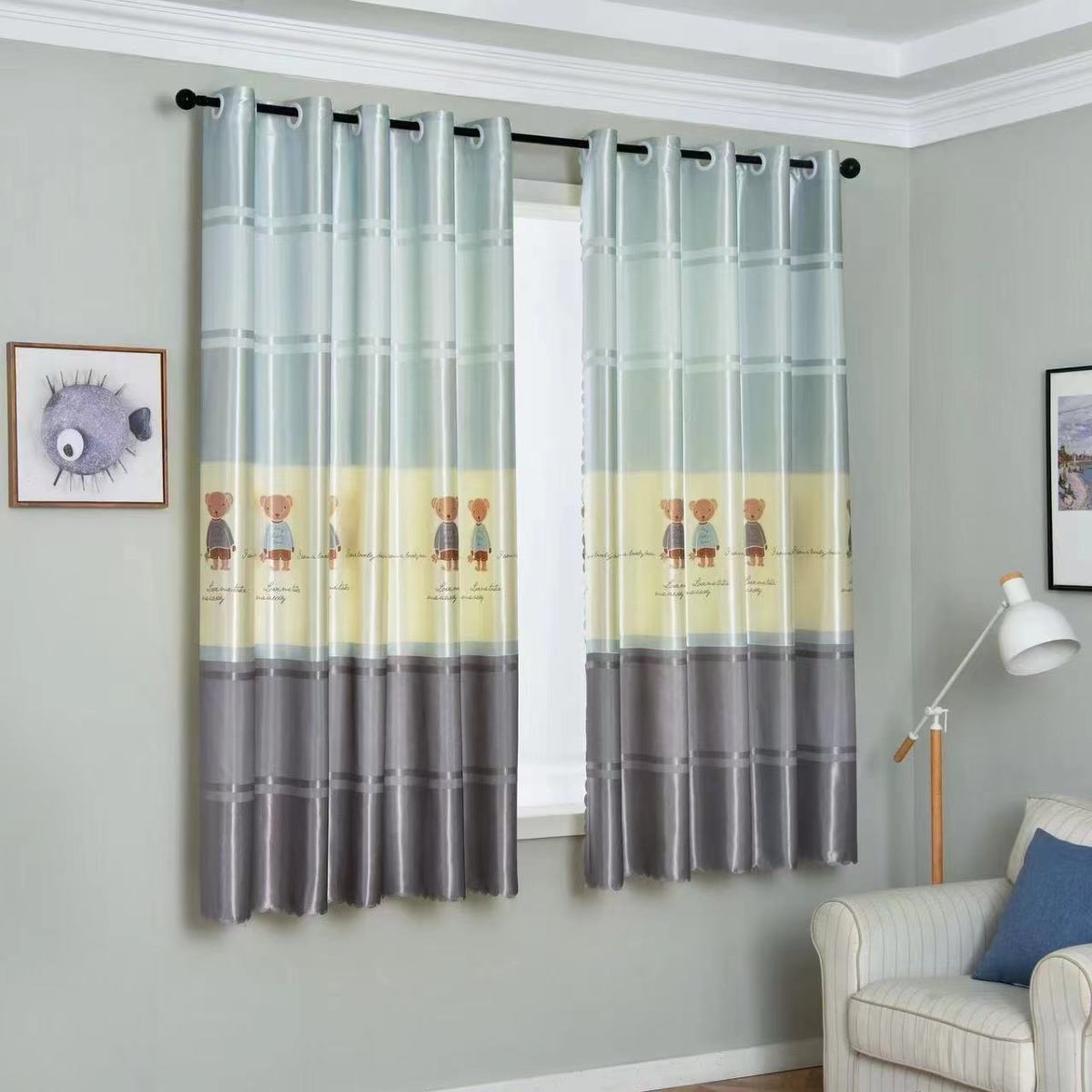 2pcs Blackout Curtains for Living Room Bedroom Window Curtain Panels Room Darkening Thermal Insulated Excluding bars and sheers