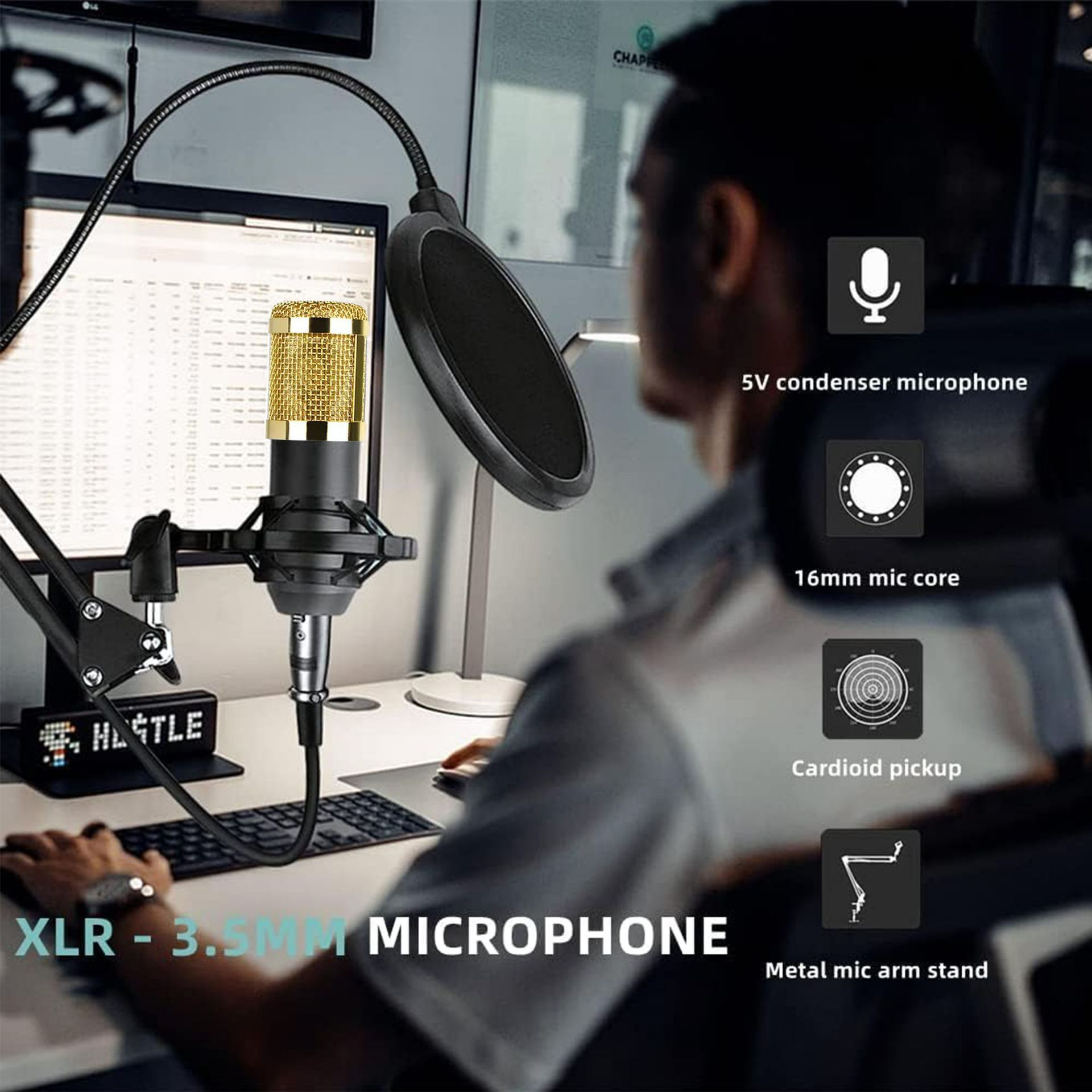 Podcast Equipment Bundle, V8 BM-800 Condenser with Voice Changer, Recording Studio Package - Podcast Microphone Bundle for Laptop, Streaming/Live Broadcast/YouTube Recording