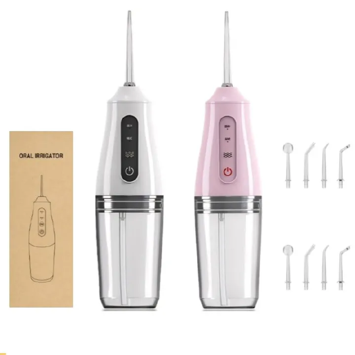 Water Flossers for Teeth Cordless Rechargeable Dental Oral Irrigator Water Jet for Teeth Braces Care with 4 Jet Tips for Travel and Home Use