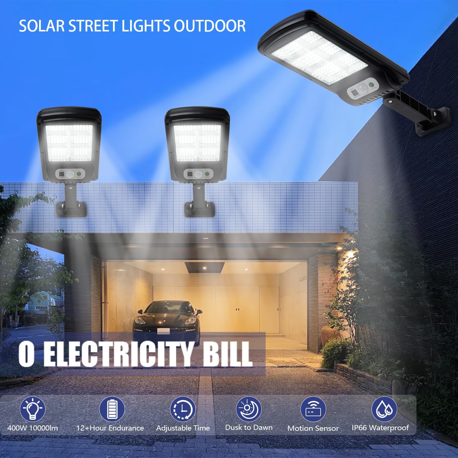 Led Solar Street Lights Outdoor,225COB  Remote Control Wireless Ip65 Motion Sensor Security Wall Light with 3 Modes for Garden, Street, Deck, Yard, Garage, Patio