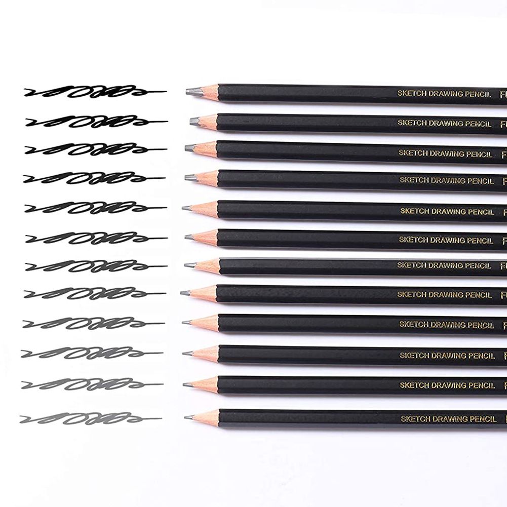 12 Pcs Drawing Sketching Pencil Set Professional (12b - 4h) Graphite Charcoal Gift Bulk for Artists Beginners, Pro Artists, Drawing Art, Sketching
