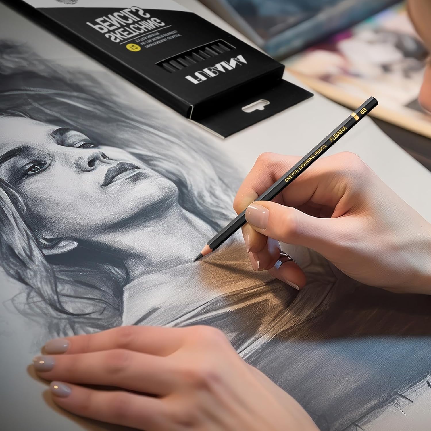 12 Pcs Drawing Sketching Pencil Set Professional (12b - 4h) Graphite Charcoal Gift Bulk for Artists Beginners, Pro Artists, Drawing Art, Sketching