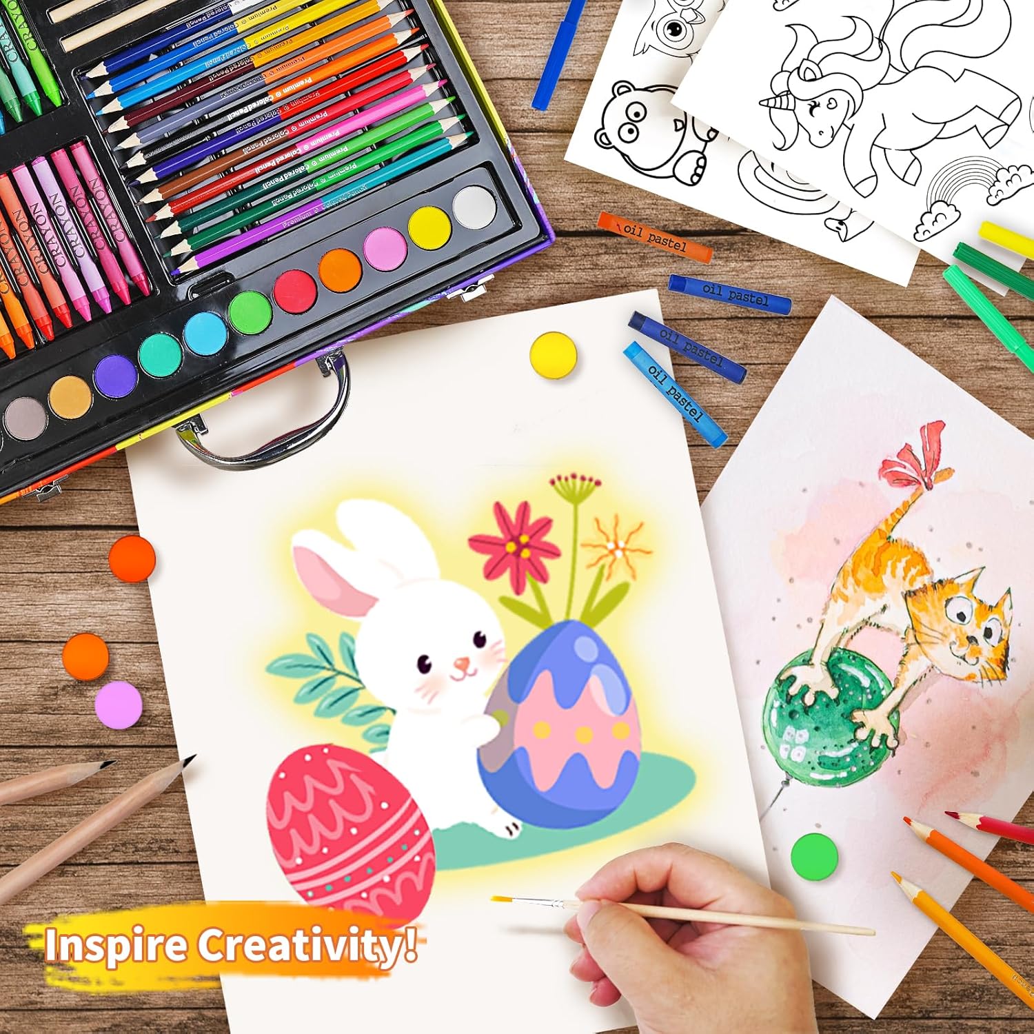 150 pcs Drawing Kit Painting Art Set  Kids Arts Sets  Art Supplies Coloring Set for for Girls Boys Artist Drawing Kits