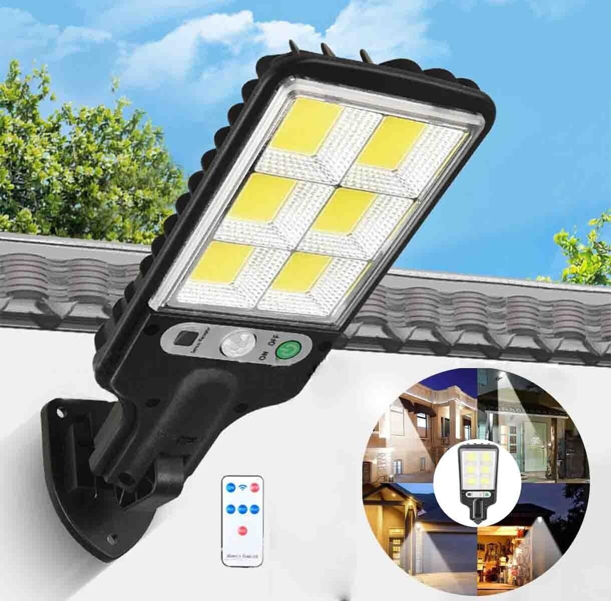 Led Solar Street Lights Outdoor,225COB  Remote Control Wireless Ip65 Motion Sensor Security Wall Light with 3 Modes for Garden, Street, Deck, Yard, Garage, Patio