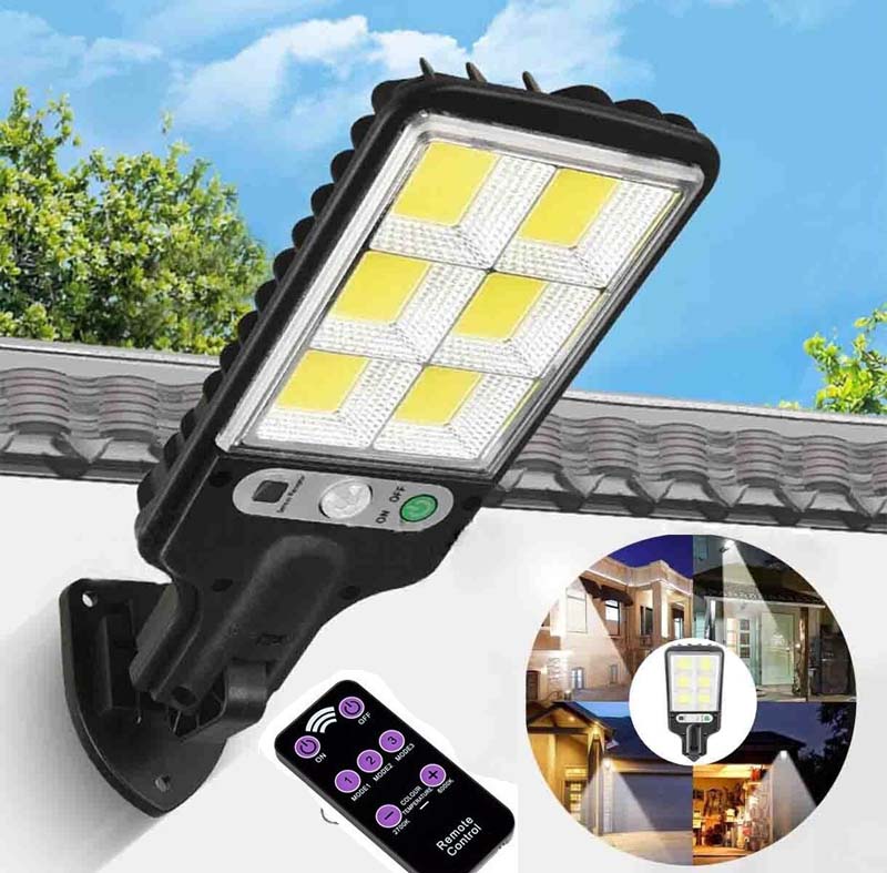 Led Solar Street Lights Outdoor,225COB  Remote Control Wireless Ip65 Motion Sensor Security Wall Light with 3 Modes for Garden, Street, Deck, Yard, Garage, Patio