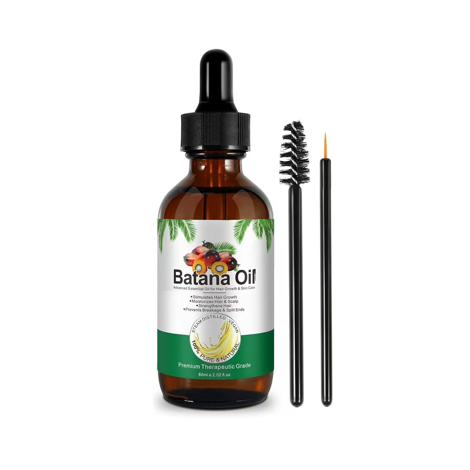 Batana Oil for Hair Growth,60ml 100% Pure Natural Cold Pressed Organic Oil,Promotes Hair Growth for Men & Women,Hydrating & Repairing Dry,Damaged Hair Skin Care,Enhances Hair & Skin Radiance