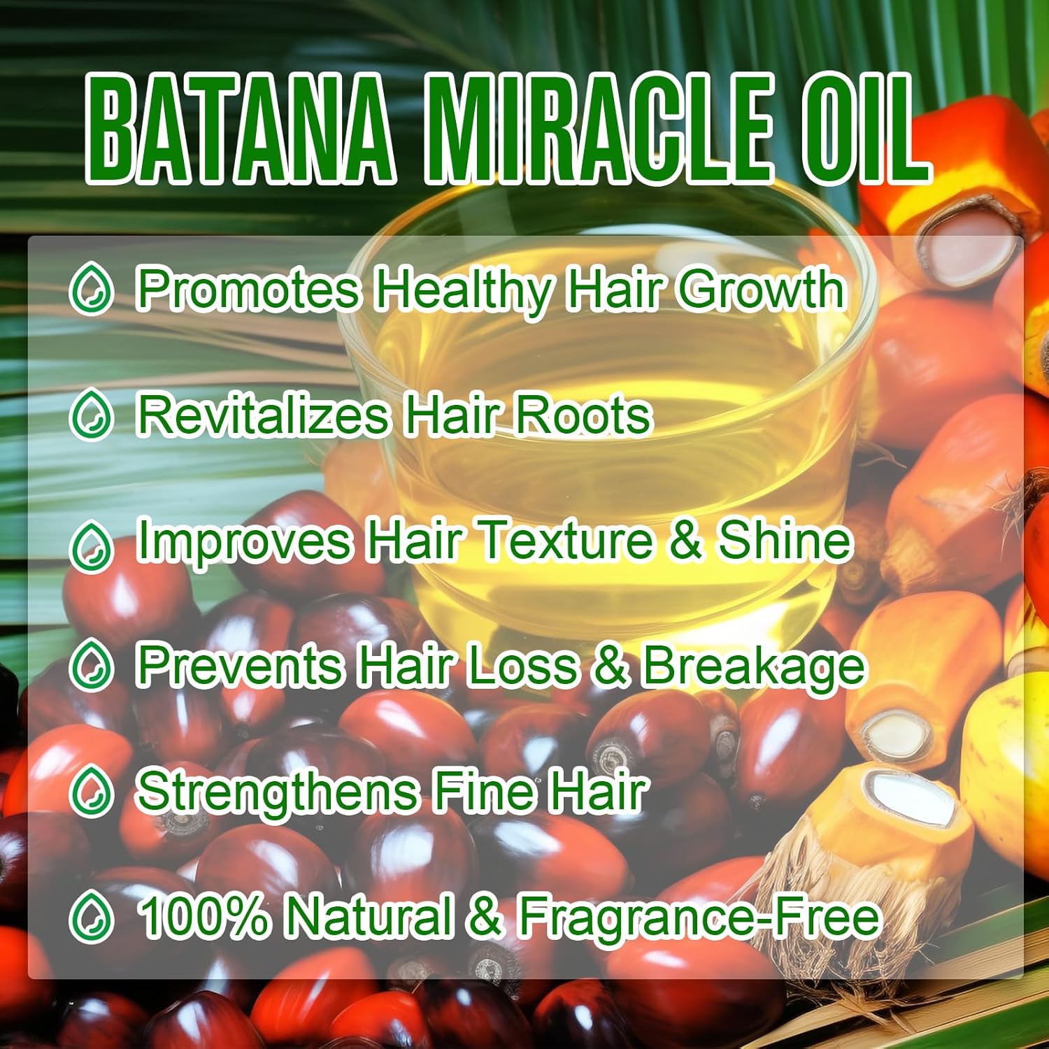 Batana Oil for Hair Growth,60ml 100% Pure Natural Cold Pressed Organic Oil,Promotes Hair Growth for Men & Women,Hydrating & Repairing Dry,Damaged Hair Skin Care,Enhances Hair & Skin Radiance