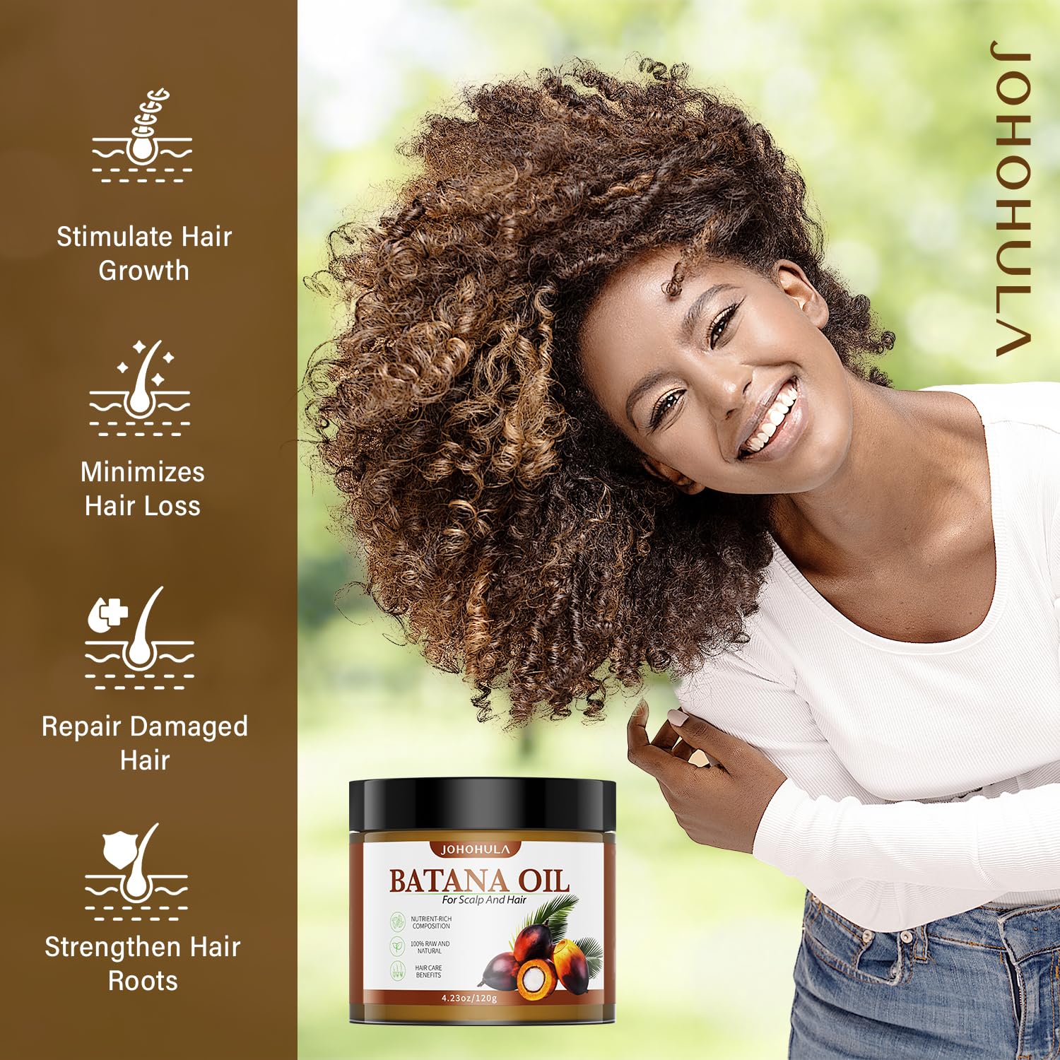 Batana Oil for Hair Growth - 100% Natural Botana Oil from Honduras, Eliminate Hair Split Ends, Restores Damaged Hair and Scalp, Enhances Hair Radiance Nourishment, All Hair Types