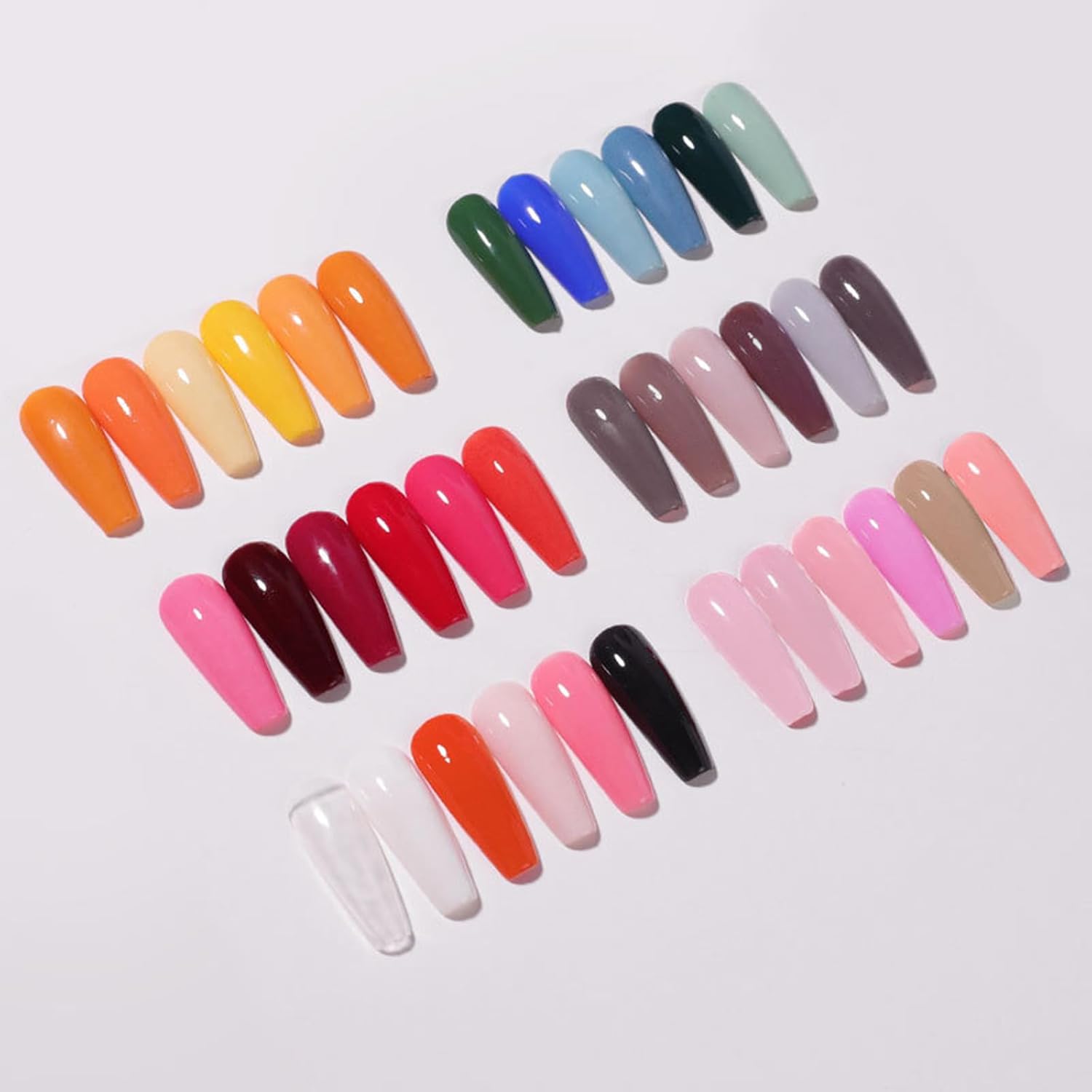 6 Colors Dipping Powder Set Dip Powder Nail Art Starter Kit for DIY Salon No LED Nail Lamp Needed Nail Art Manicure with Base Coat Activator