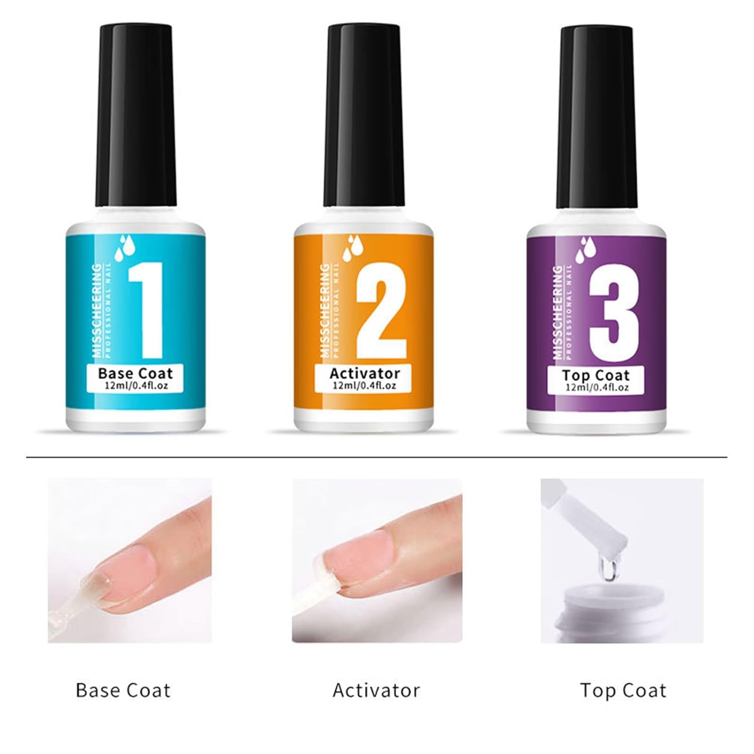 6 Colors Dipping Powder Set Dip Powder Nail Art Starter Kit for DIY Salon No LED Nail Lamp Needed Nail Art Manicure with Base Coat Activator