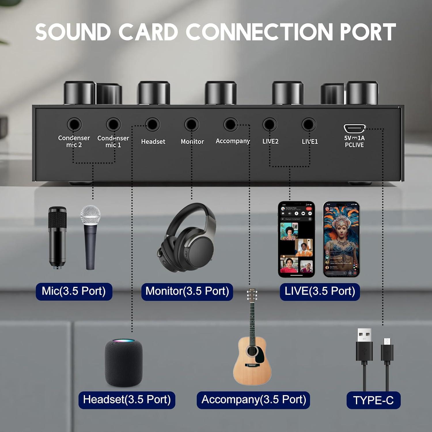 Podcast Equipment Bundle, BM-800 Podcast Microphone Bundle with V8S Voice Changer, Condenser Microphone Recording Studio Package for Podcasting Streaming Recording Singing PC Mobile YouTube TikTok
