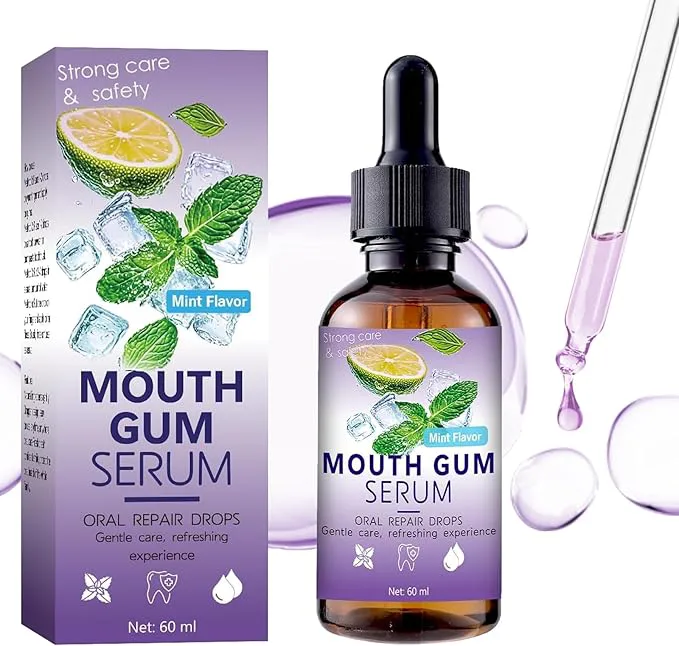Gum Restore Drops - Gum Repair for Receding Gums Treatment, Gum Regrowth Treatment Drops for Dry Mouth, Stain Removal & Bad Breath Treatment for Adults, Instant Fresh Breath, 60ML
