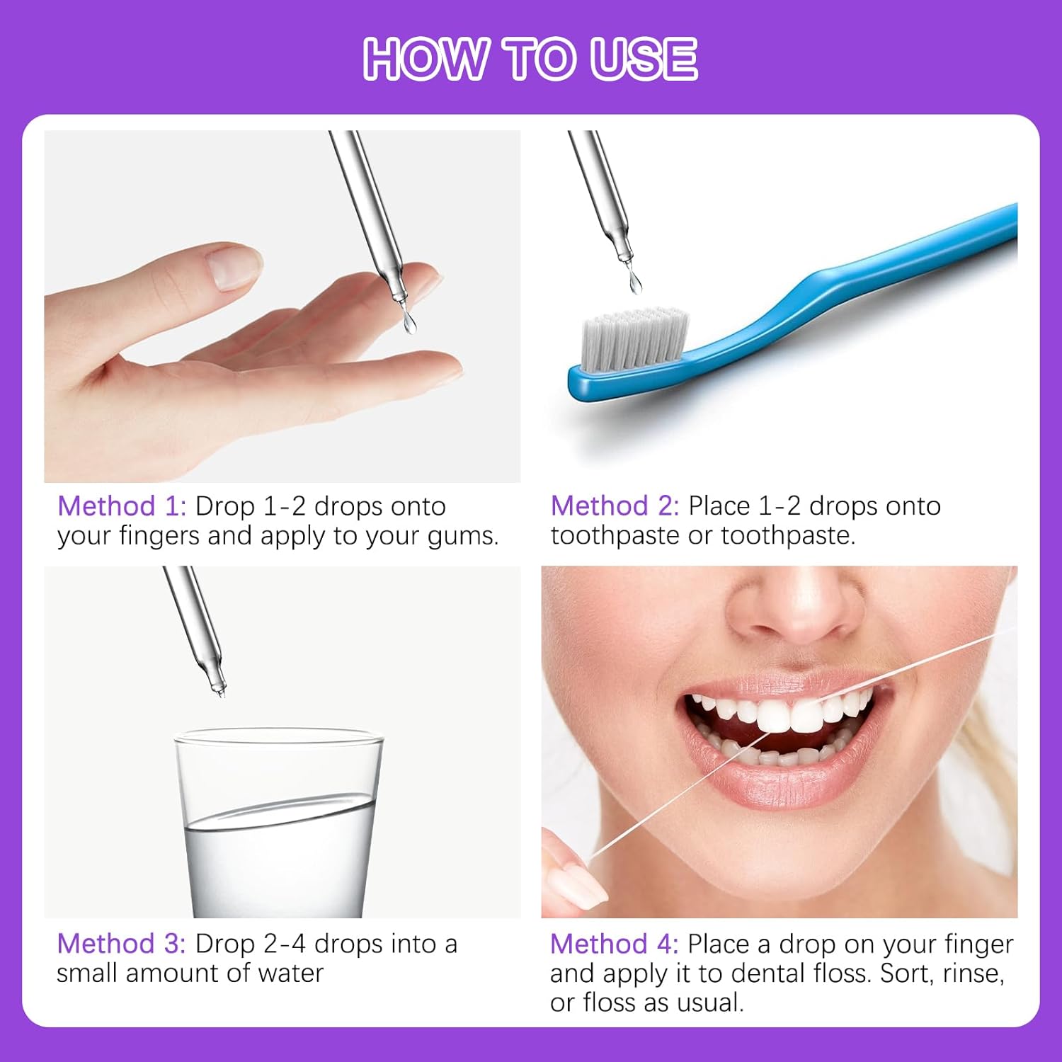 Gum Restore Drops - Gum Repair for Receding Gums Treatment, Gum Regrowth Treatment Drops for Dry Mouth, Stain Removal & Bad Breath Treatment for Adults, Instant Fresh Breath, 60ML