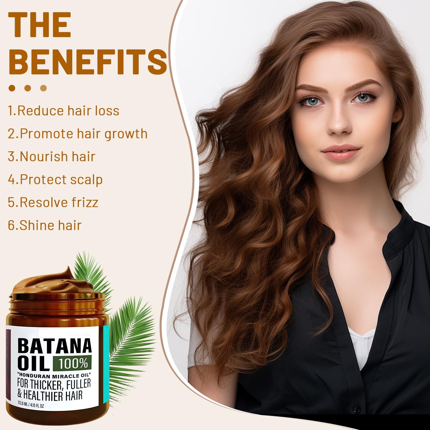 Batana Oil for Hair Growth, Natural Hair Growth Oil, Prevent Hair Loss and Enhances Thickness, Batana for Hair-Thickness, Nourishes and Strengthens