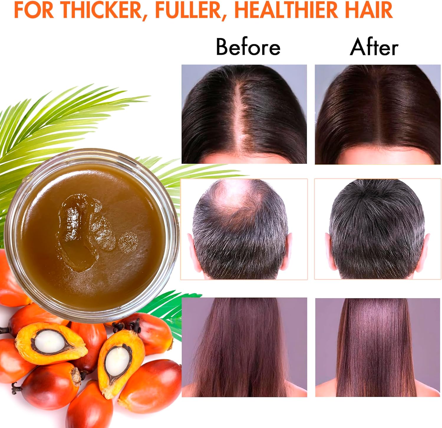 Raw Batana Oil for Hair Growth, 100% Natural Pure Botana Oil Paste, Unrefined Organic Batana Hair Growth Oil for Prevent Hair Loss, Enhances Hair Thickness for Men & Women
