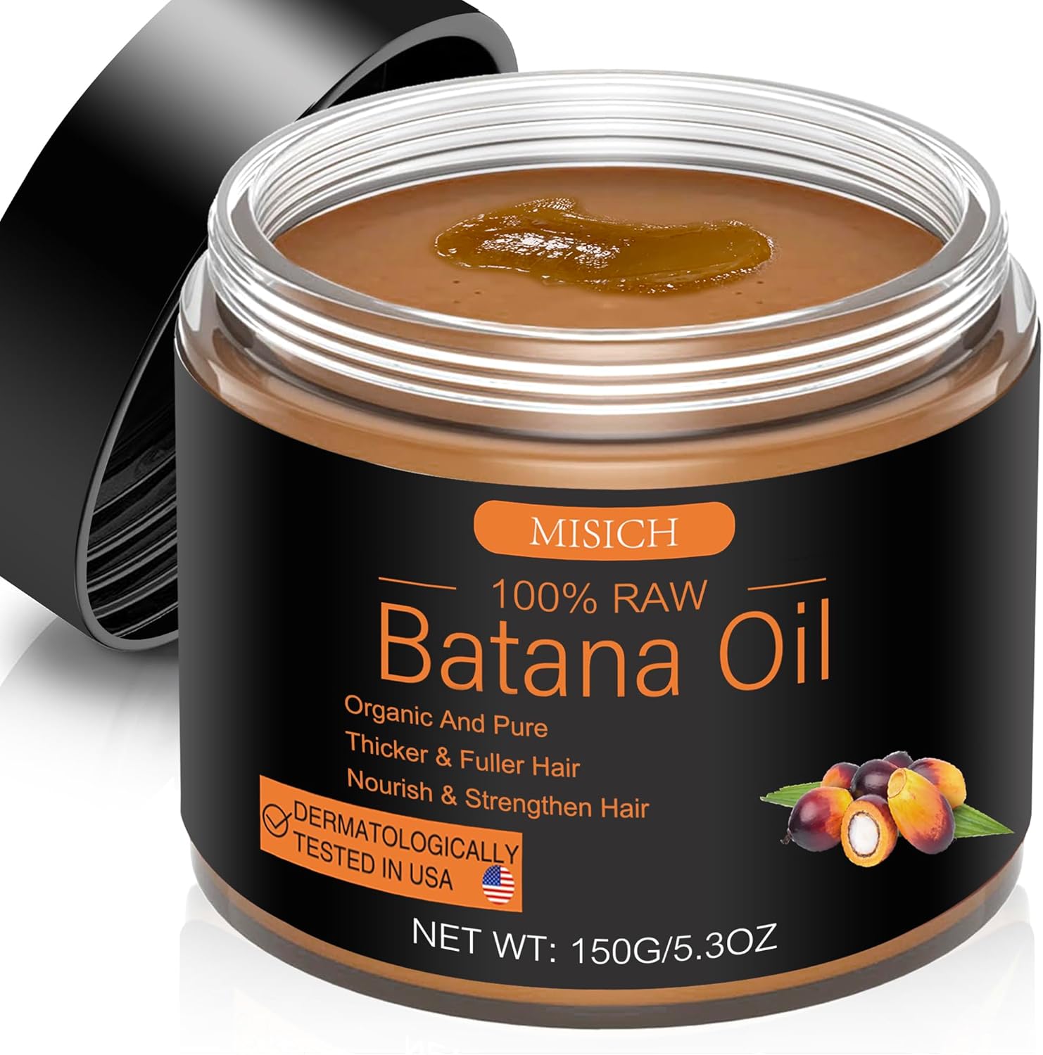 Raw Batana Oil for Hair Growth, 100% Natural Pure Botana Oil Paste, Unrefined Organic Batana Hair Growth Oil for Prevent Hair Loss, Enhances Hair Thickness for Men & Women