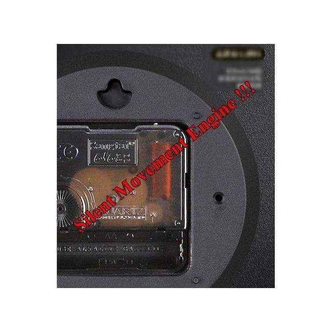 Wall Clock Battery Operated 60*30cm Rectangle Clocks Non Ticking Analog Blue Wall-Clock for Bedroom