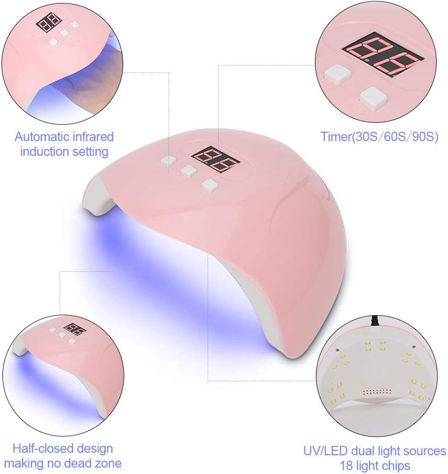 35pcs Gel Nail Polish Kit with U V light and Drill Starter Kit,16 Colors Gel Polish Set  Top Base Coat All season Fashion Popular Colors Professional Nail Lamp Gel Manicure Kit Gifts for Women