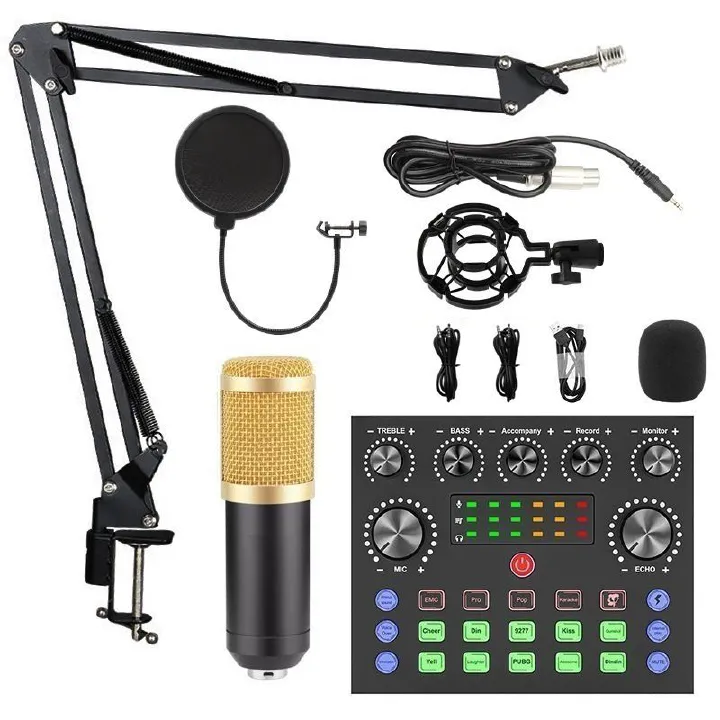 Podcast Equipment Bundle, V8 BM-800 Condenser with Voice Changer, Recording Studio Package - Podcast Microphone Bundle for Laptop, Streaming/Live Broadcast/YouTube Recording