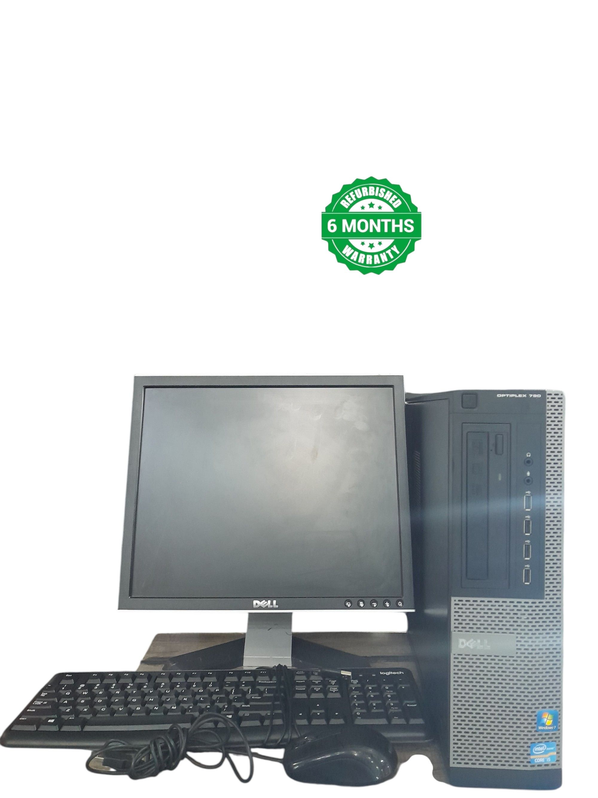 {Complete Set with mouse and keyboard } Refurbished DELL Optiplex 7010  INTEL CORE I5-4GB RAM, 500GB HDD-3.0GHz Desktop computer + 17" Monitor Win 11- Black