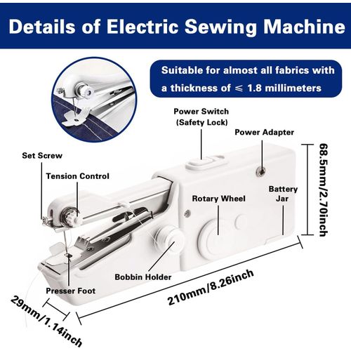 Handheld Sewing Machine Mini Portable Cordless Stitching Machine, Perfect for Adults, Beginners, and Quick Home Repairs WITH FREE GIFT