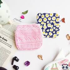 Compact Sanitary Storage Pouch Pad & Tampon Holder Plush Coin Purse Hidden Wallet Pouch Keyholder Women Girls Ladies Gift Unique Designer Birthday Wedding Valentines Day New Year 8 CM