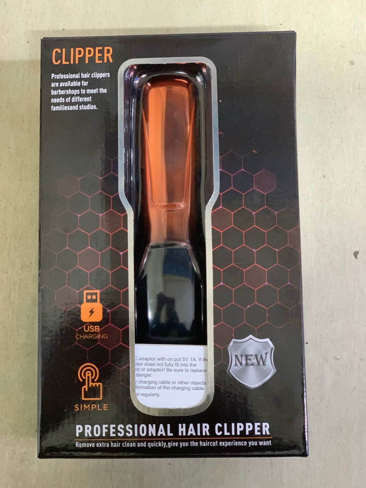 Professional Rechargeable Hair Clipper – Cordless Barber Trimmer with Adjustable Blades & Guide Combs with free gift