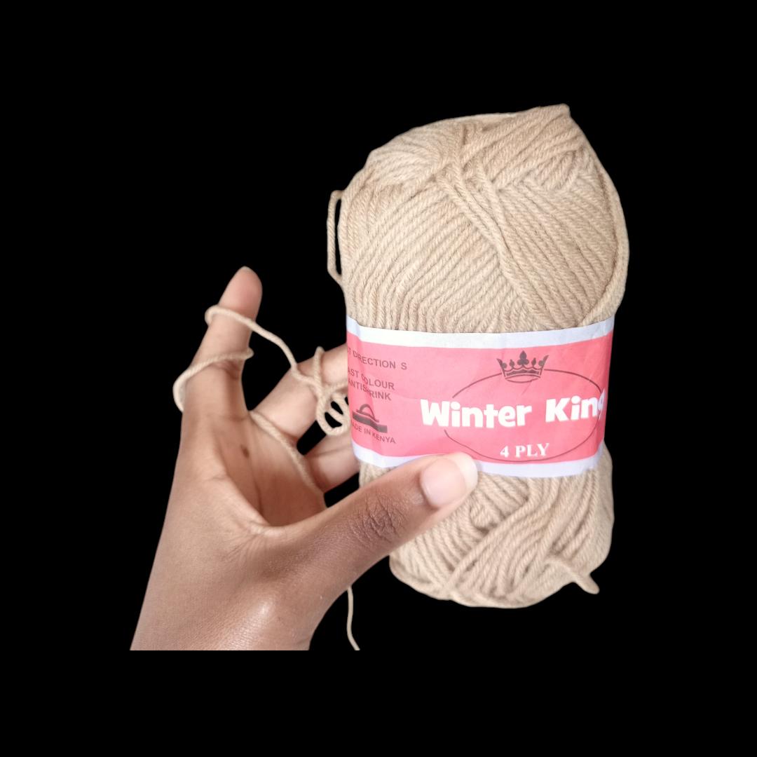10 Pcs Beige Winter King Thin Yarn, 4ply,  100% Acrylic, 50g