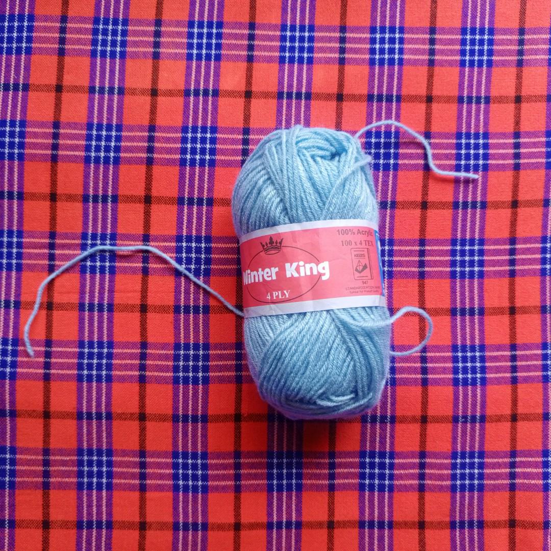 10 pcs Light Blue Winter King Thin Yarn, 100% Acrylic, 50g