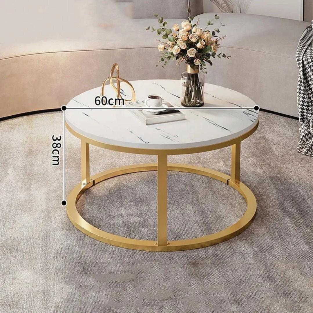 Luxury Round  Marble Coffee Nesting Table 2 PCs Set