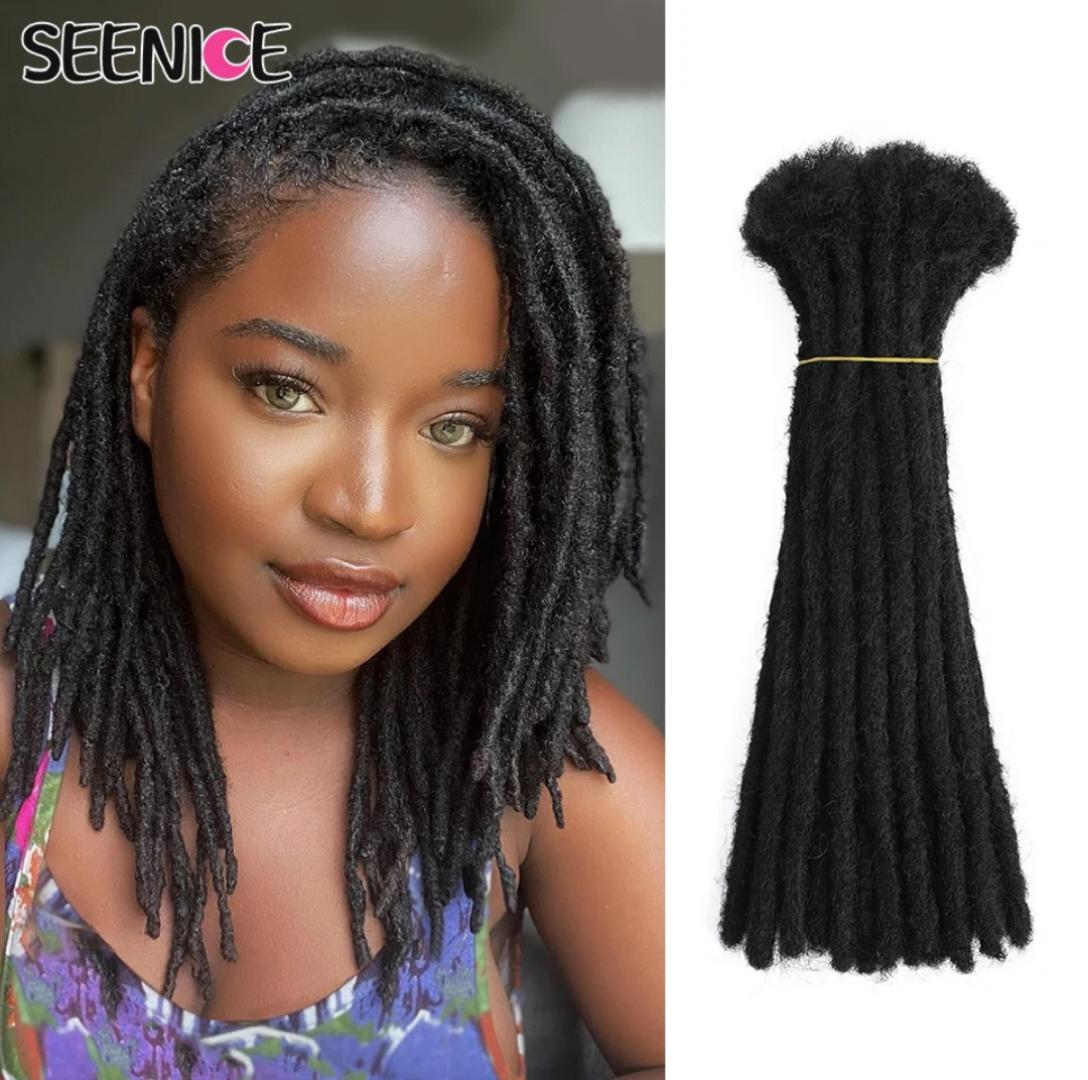 Women's Artificial Synthetic Dreadlock Crochet Hair Extensions 70Pcs Black , Shoulder Length 13 inches