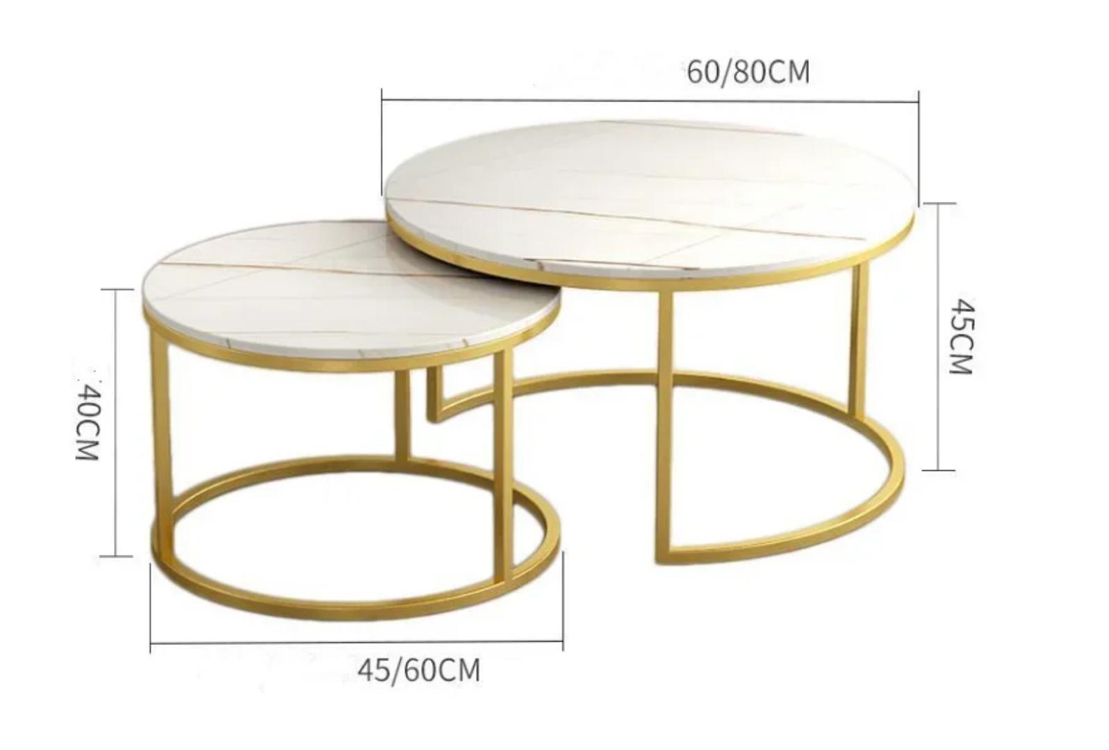 Living Room Marble 2PCS Nesting Coffee Table Luxury Living Room Furniture