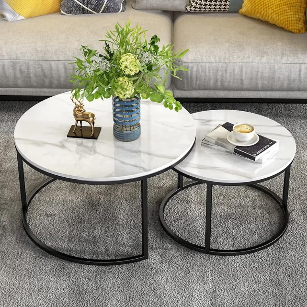 Luxury Marble Nesting Coffee Table 2PCS set