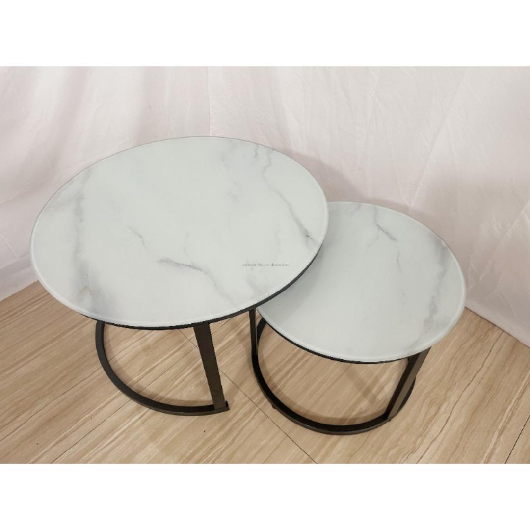Luxury Marble Nesting Coffee Table 2PCS set