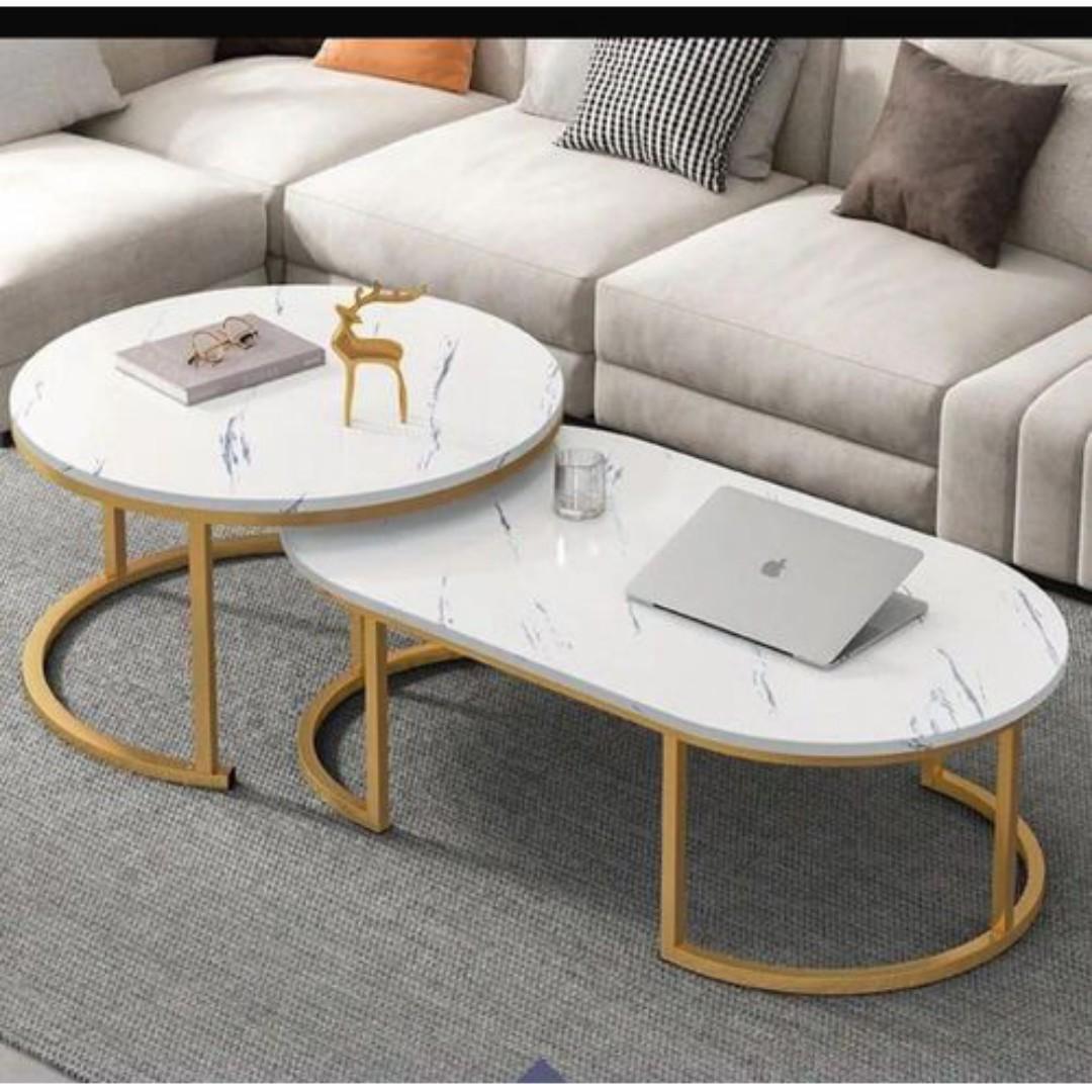 Luxury Living Room Nesting Coffee Table 2PCS