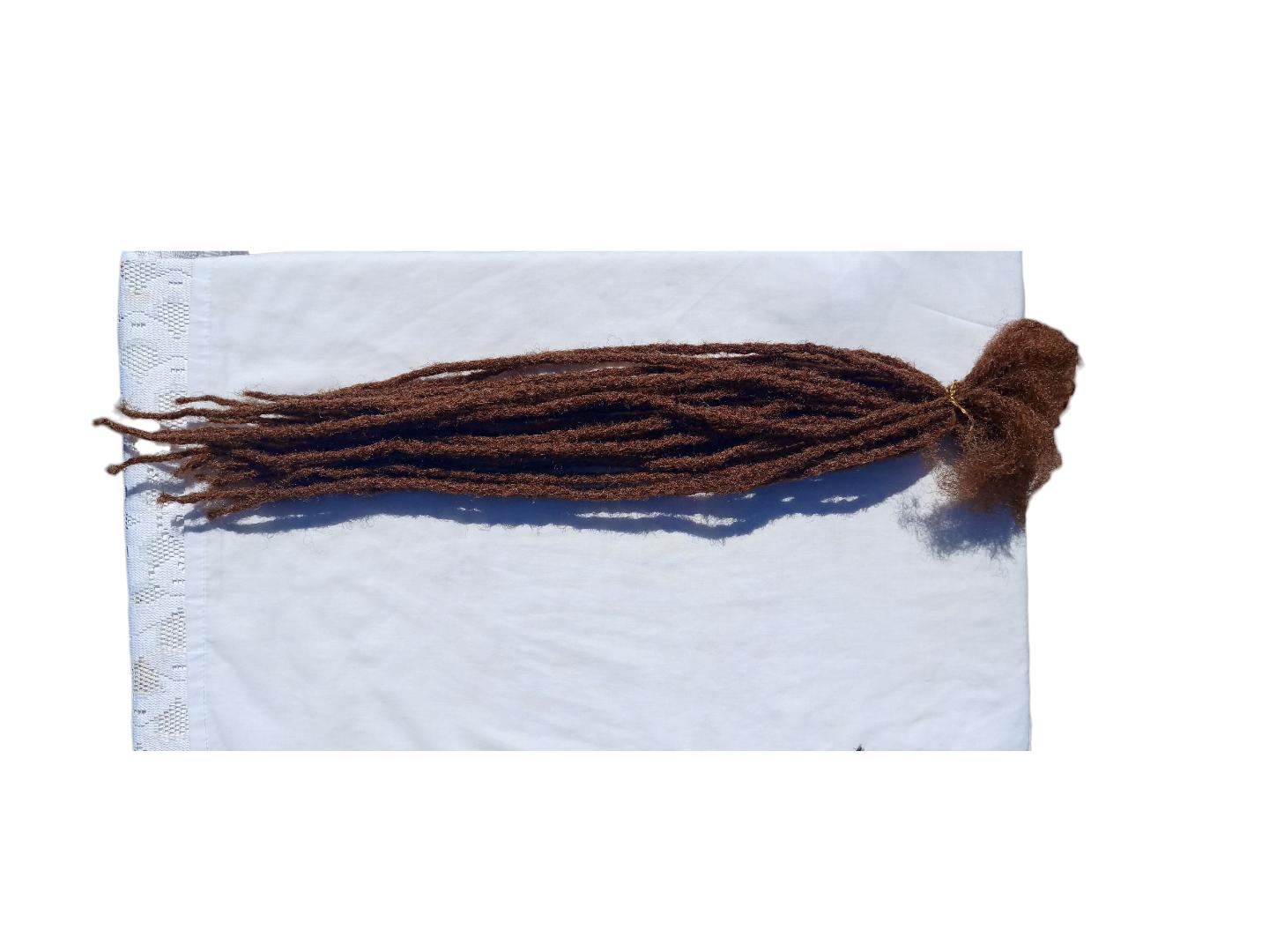 Brown Artificial Synthetic Dreadlock Extensions 70 PCs, Middle back length 21 inches