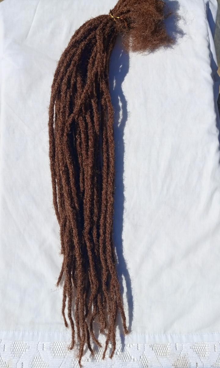 Brown Artificial Synthetic Dreadlock Extensions 70 PCs, Middle back length 21 inches