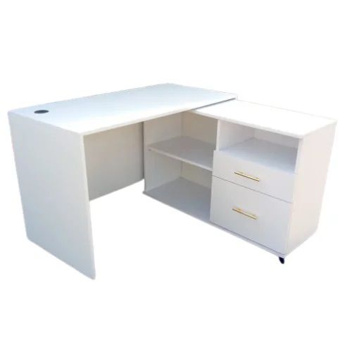 Logan L-Shaped Office Desk White 4x2ft