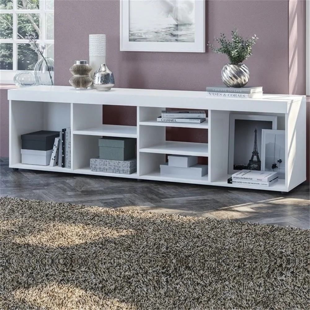 Pretoria Wooden Modern TV Stand 6FT (White)
