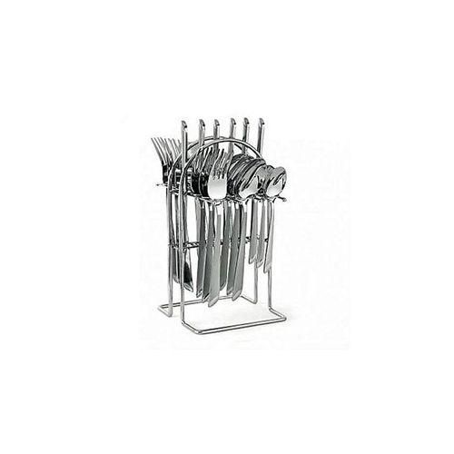 24 Pcs Cutlery Set With Stainless Steel, With Stand - Silver