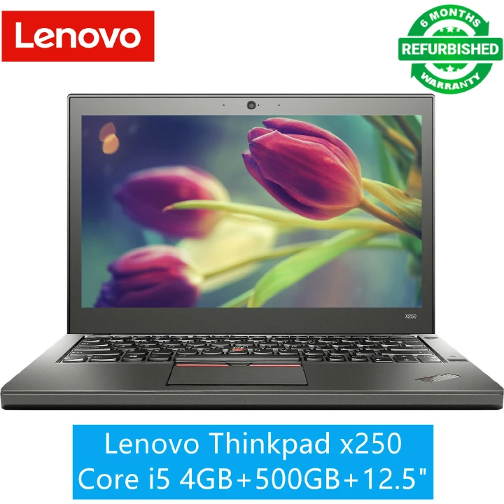 Refurbished Laptop Lenovo Thinkpad x250/x240 Core i5 5th Gen 4GB+500GB+12.5" Windows 10 Refurbished Lenovo Laptops Notebook Black 12 inch
