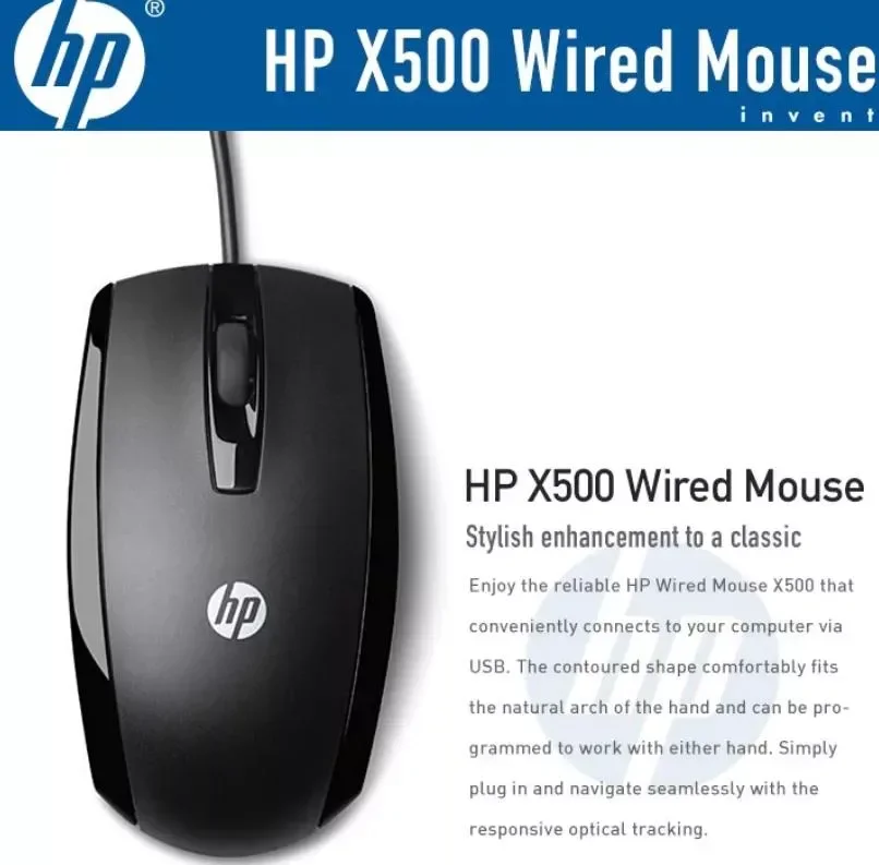 Limited Hot Offers QUALITY Cheap Fast Selling HP Wired USB Mouse X500 Optica Available USB port; Microsoft Windows XP/Vista/7/8 or Mac OSX 3 buttons: two primary buttons and clickable scroll wheel.
