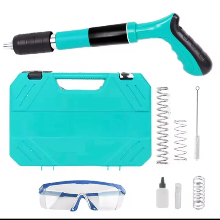 High Quality Small Mini Nail Gun Portable Cordless Small Silenced Gun Concrete Nail Gun,metal nail gun ,good for fixing cctv cameras ..outdoor job ,with 100pcs nail inside and protective glass