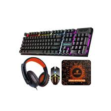 VICTORY CT4-01 4 in 1 pc gaming keyboard mouse gaming headset set rgb led backlit with mouse pad, ganing headphones, keyboard, for gamers.
