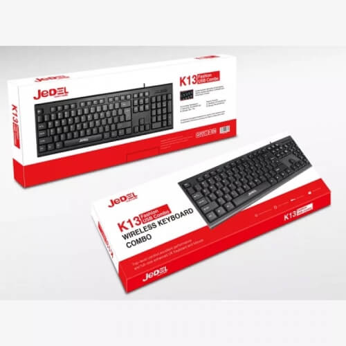 JEDEL K13 USB   Wired Keyboard ,usb Modern Full Size Layout keyboard, High-Quality Membrane Keyboard, full usb desktop keyboard ,k13 logitech keyboard