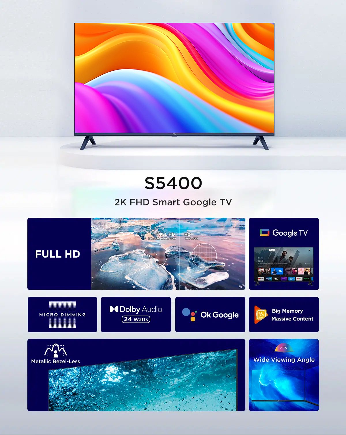 TCL 32inch smart TV 32S5400 Full HD Google TV.