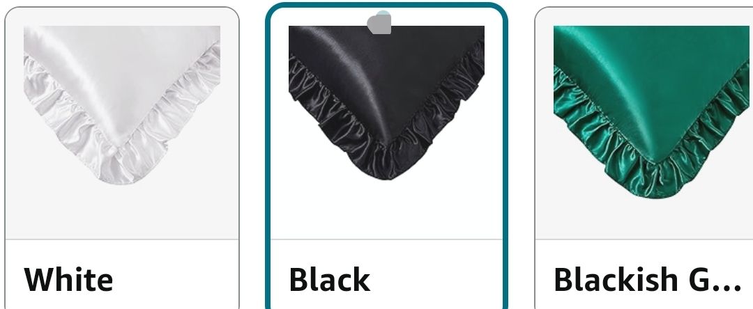 Silky Satin Ruffled Pillow Cases for Hair and Skin,Black Silk Pillowcases Queen Set of 2 with Envelope Closure Princess Room Decoration